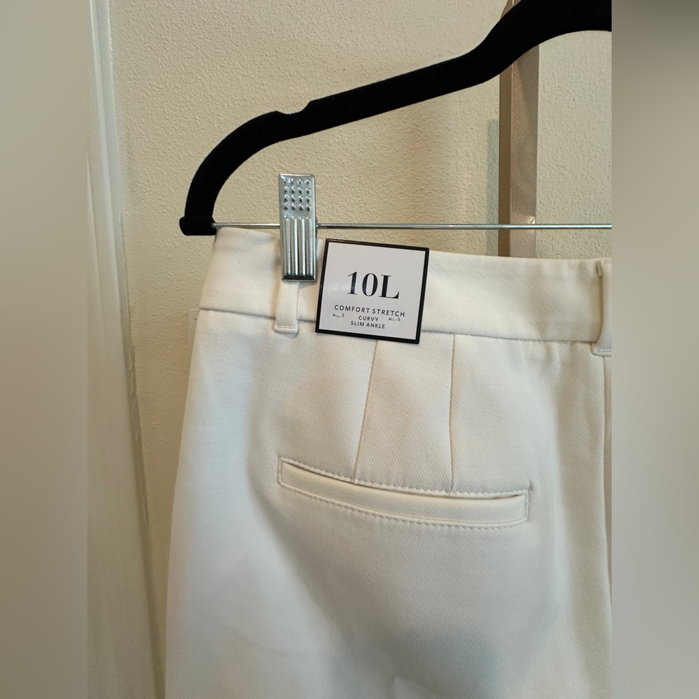 NWT White House Black Market Curvy Slim Ankle comfort Stretch White Pants Sz10 - Picture 7 of 7